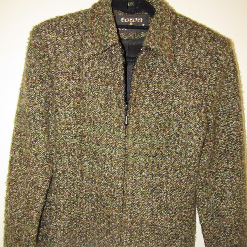 Olive/Green Tweed Jacket/Blazer size 6